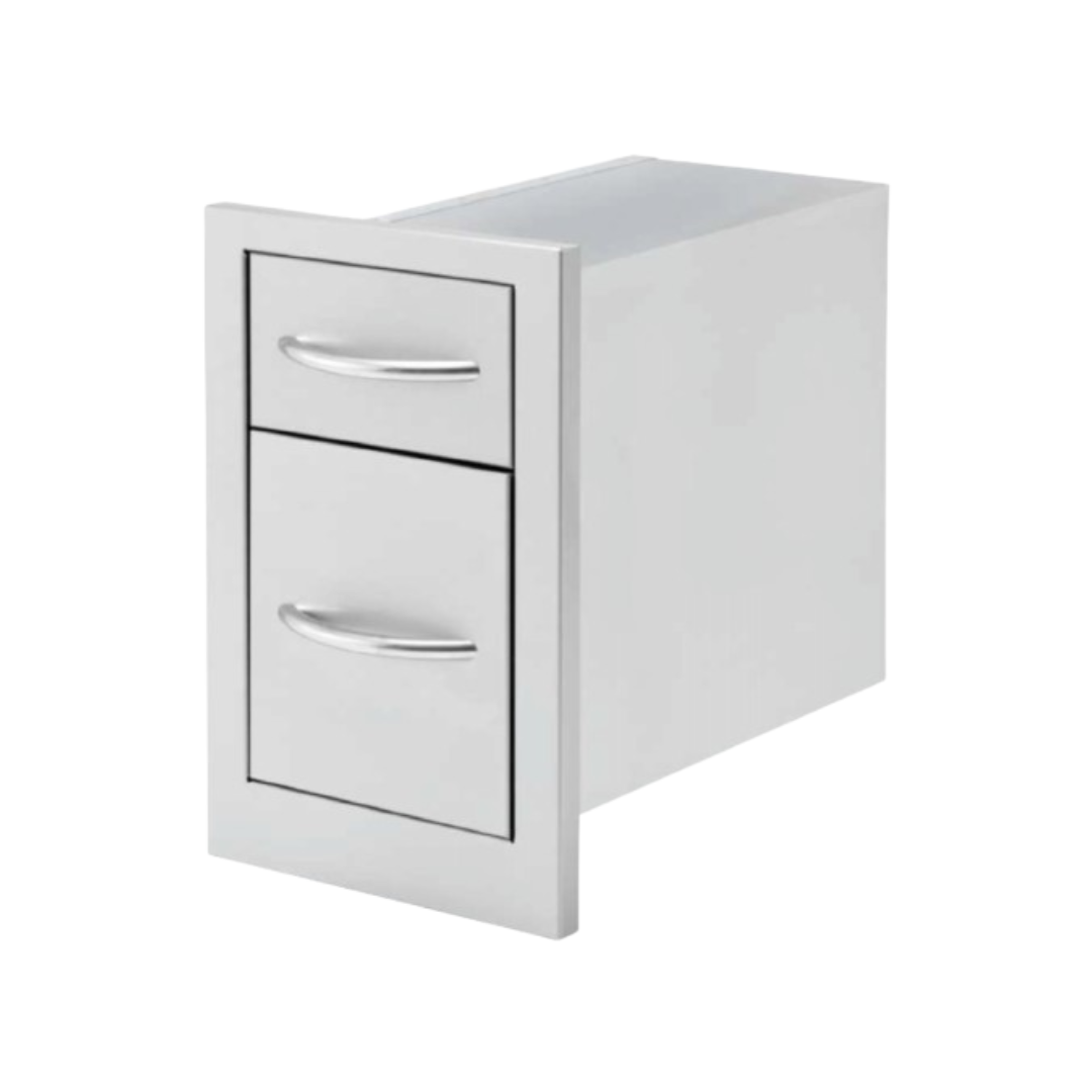 Cal Flame 13" 2-Drawer Storage Deep Drawer for Outdoor Grill Island
