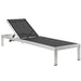 SHORE Outdoor Patio Aluminum Chaise Set of 6 in Silver