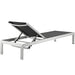 SHORE Outdoor Patio Aluminum Chaise Set of 6 in Silver