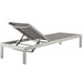 SHORE Outdoor Patio Aluminum Chaise Set of 6 in Silver