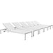 SHORE Outdoor Patio Aluminum Chaise Set of 6 in Silver