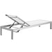 SHORE Outdoor Patio Aluminum Chaise Set of 6 in Silver