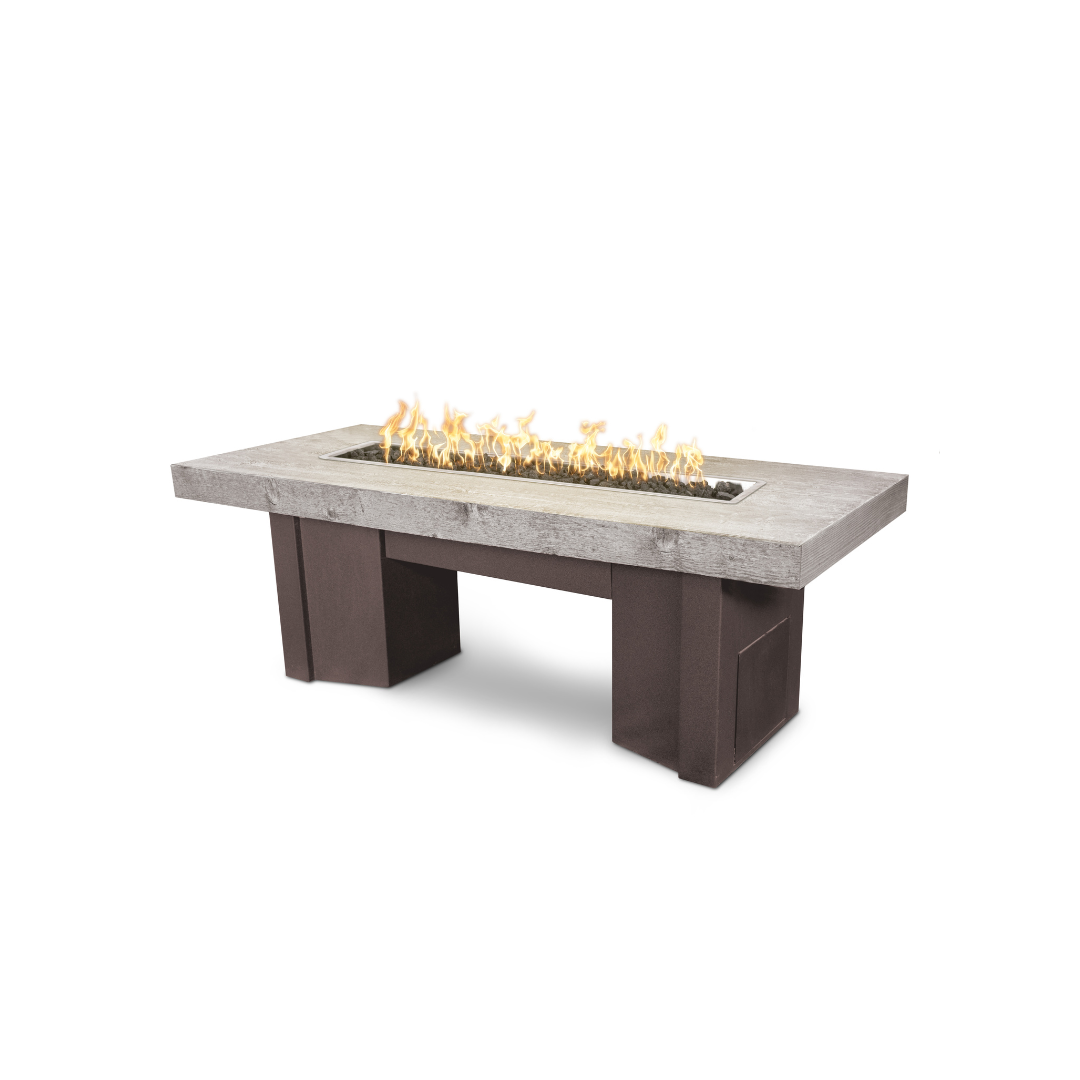 Alameda Fire Table - Wood Grain Top, Steel Bottom